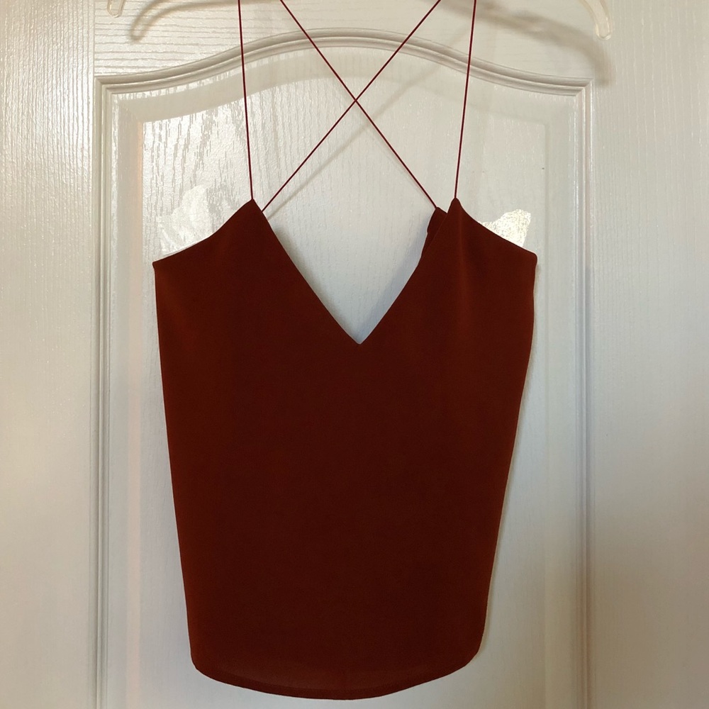 Maroon Tank Top with Open Back